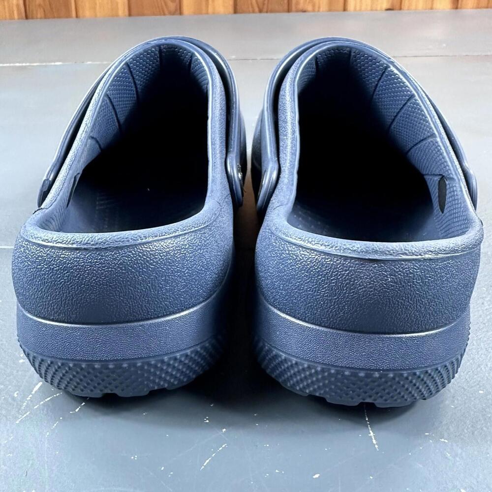 Crocs Men 10 Women 12 Blue Clogs Slip On Loafer Driving Comfy Closed Toe No Hole - Picture 5 of 9